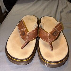 Dr. Martens Brown and Tan Flip-Flops